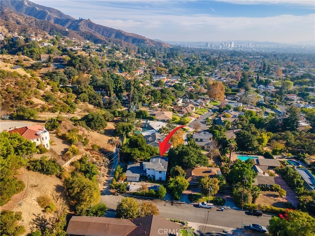 aerial view featuring a mountain view