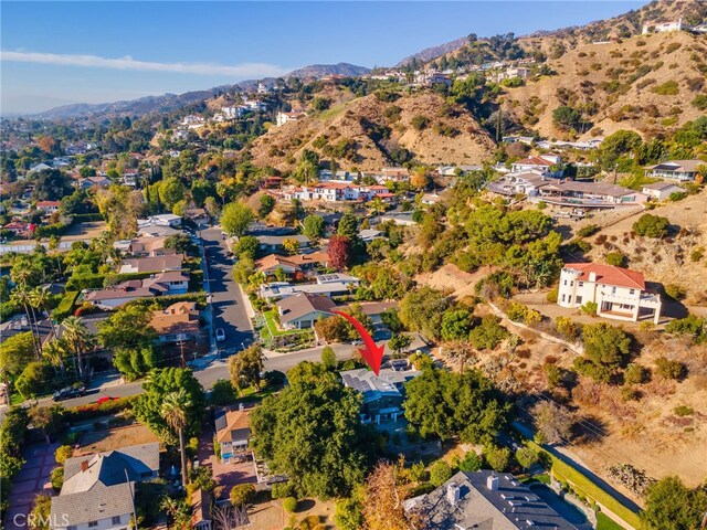 aerial view with a mountain view