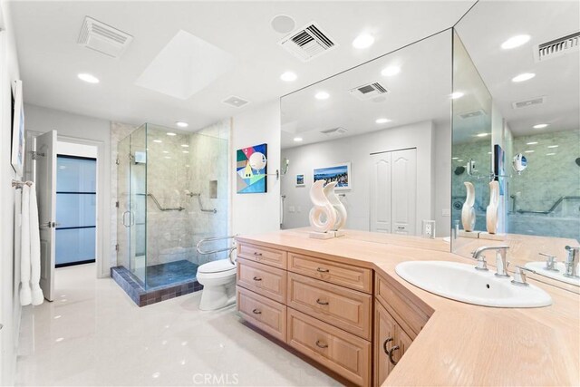 70854 Fairway Dr, Rancho Mirage, CA 92270 - full bath with toilet, visible vents, and a stall shower