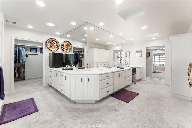 70854 Fairway Dr, Rancho Mirage, CA 92270 - bathroom featuring recessed lighting, carpet floors, visible vents, and vanity