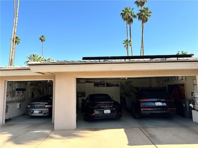 garage with driveway