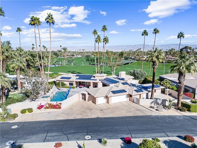 70854 Fairway Dr, Rancho Mirage, CA 92270 - drone / aerial view featuring a water and mountain view and golf course view