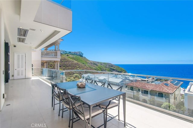 balcony with a water view