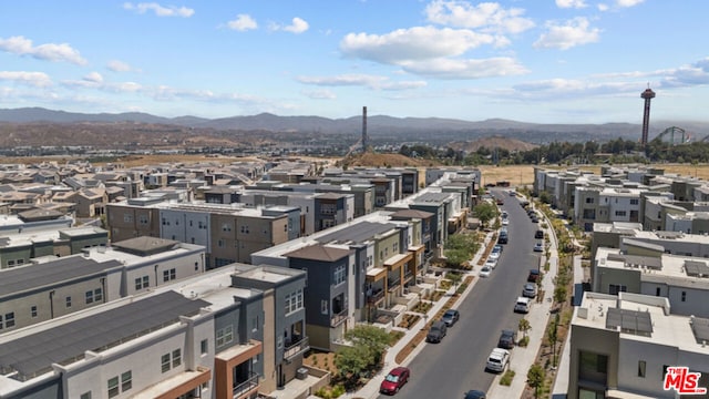 aerial view featuring a mountain view