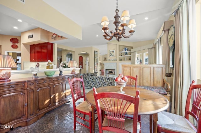 dining room featuring an inviting chandelier