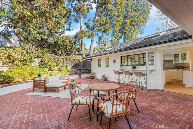 view of patio featuring an outdoor living space