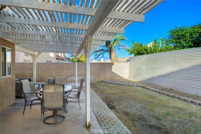 view of patio with a pergola