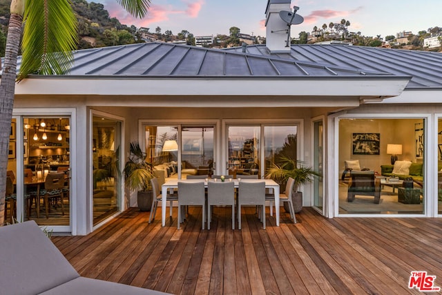 view of deck at dusk