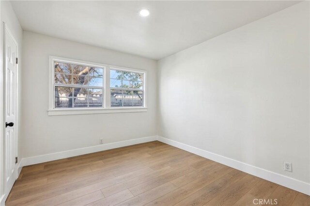 empty room featuring light wood-type flooring