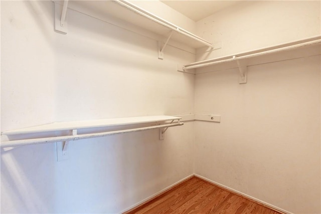 walk in closet featuring hardwood / wood-style floors