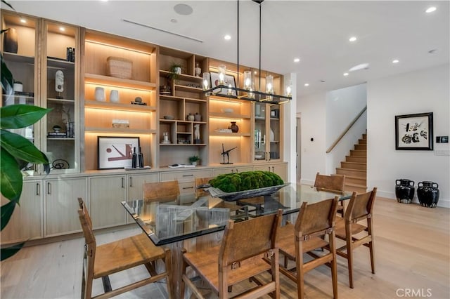 dining room featuring light hardwood / wood-style flooring