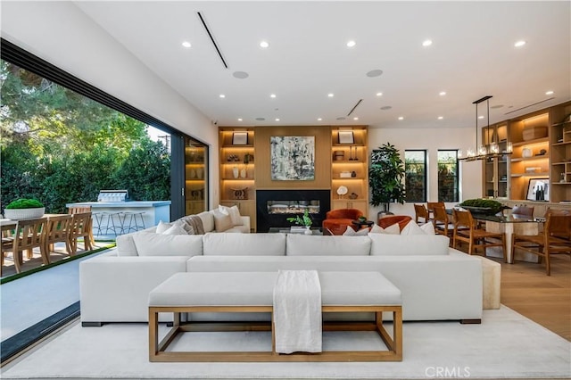 living room featuring light hardwood / wood-style floors