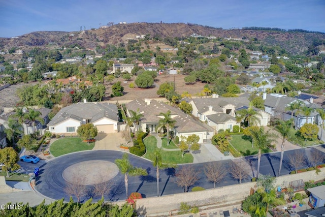 bird's eye view with a mountain view