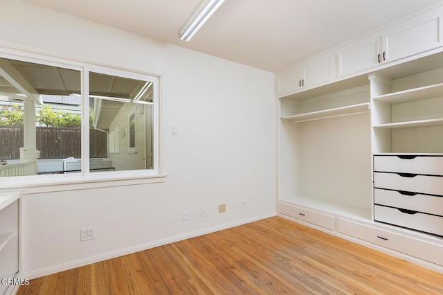 interior space with light hardwood / wood-style floors