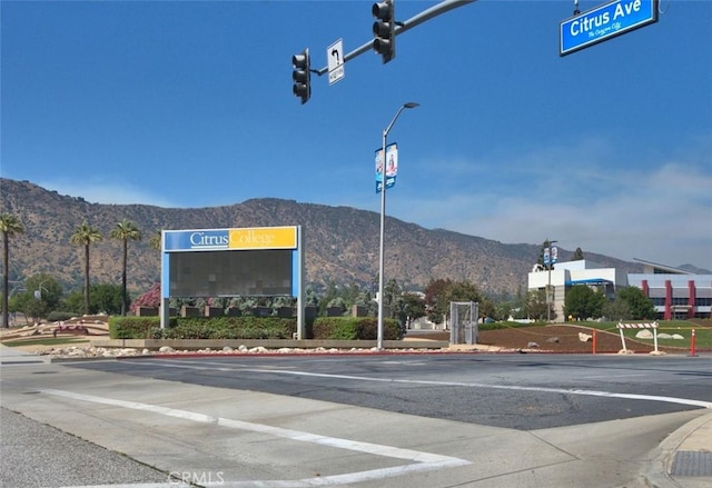 view of road with a mountain view