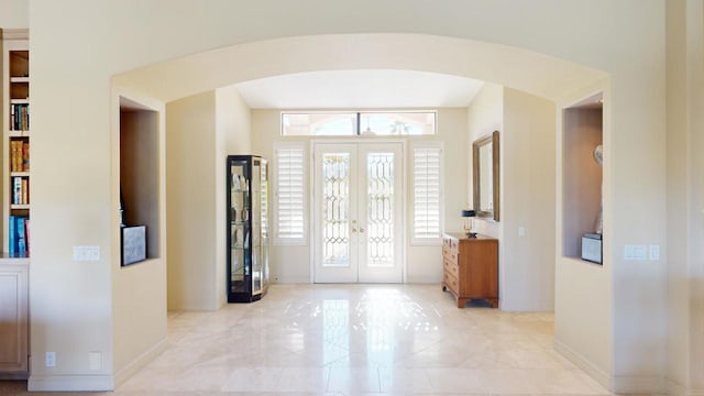 foyer featuring french doors