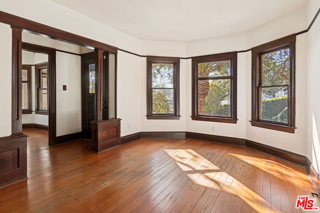 empty room with hardwood / wood-style floors