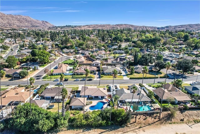 aerial view with a mountain view