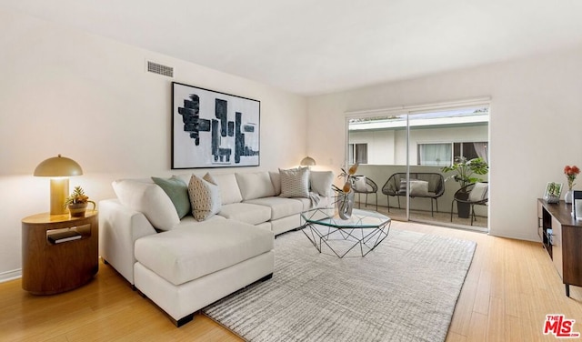 living room featuring hardwood / wood-style floors