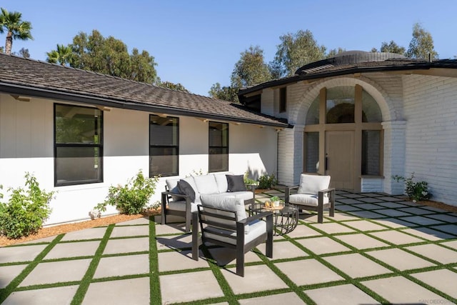 view of patio with an outdoor hangout area