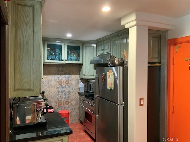 kitchen with appliances with stainless steel finishes