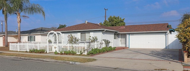 ranch-style home with a garage