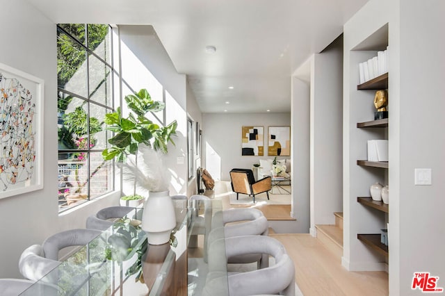 living room with light wood-type flooring and a wealth of natural light