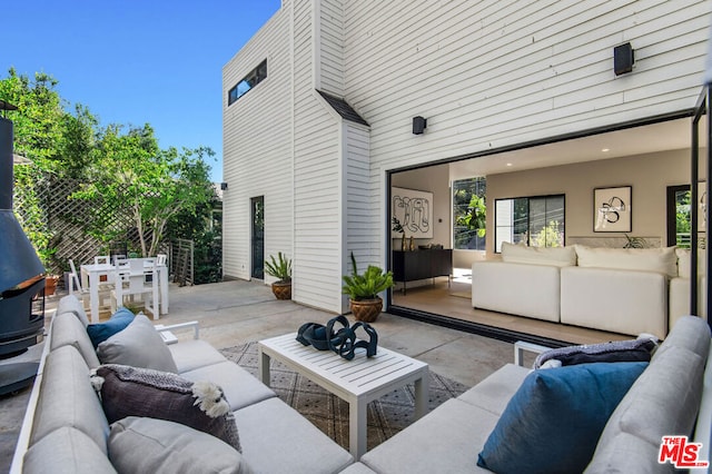 view of patio featuring an outdoor living space