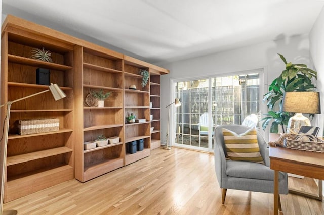 living area featuring light hardwood / wood-style floors