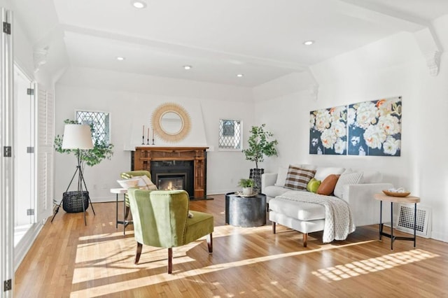 interior space with light hardwood / wood-style floors