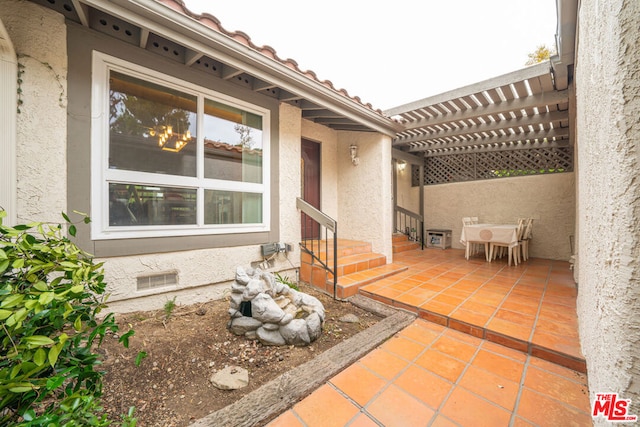 view of patio with a pergola