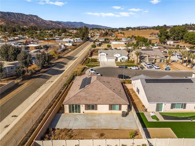 aerial view with a residential view and a mountain view