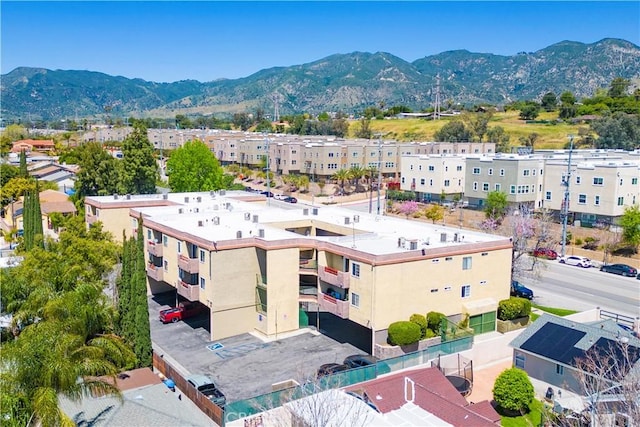 bird's eye view with a mountain view