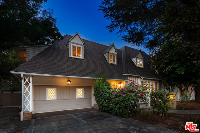 view of cape cod home