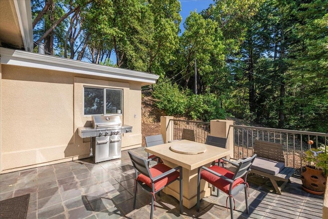 view of patio with grilling area