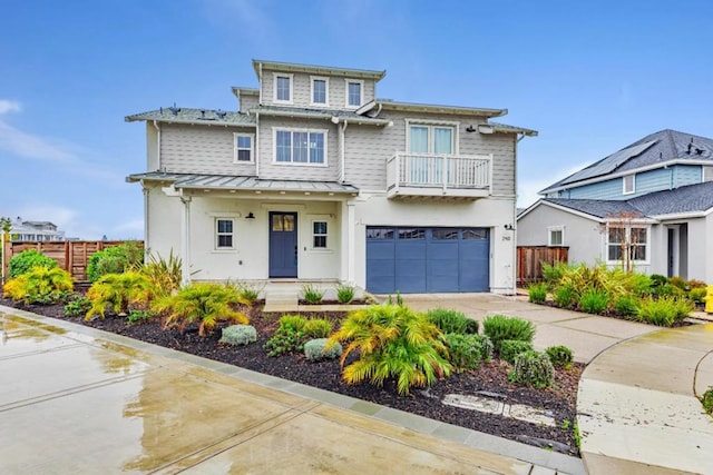 view of front of home with a garage