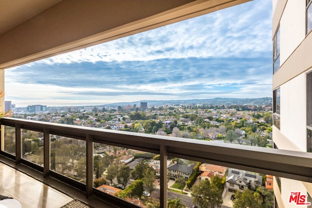 balcony with a mountain view