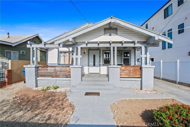 view of front of home with covered porch