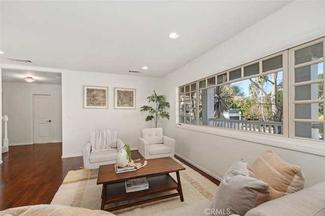 living room featuring hardwood / wood-style floors