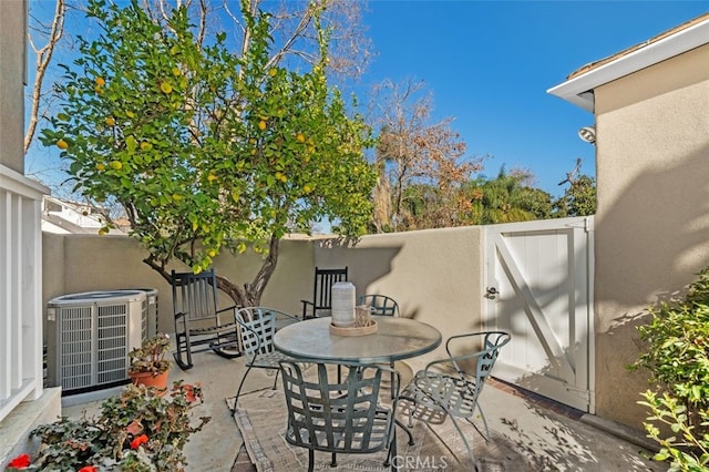 view of patio / terrace featuring central AC