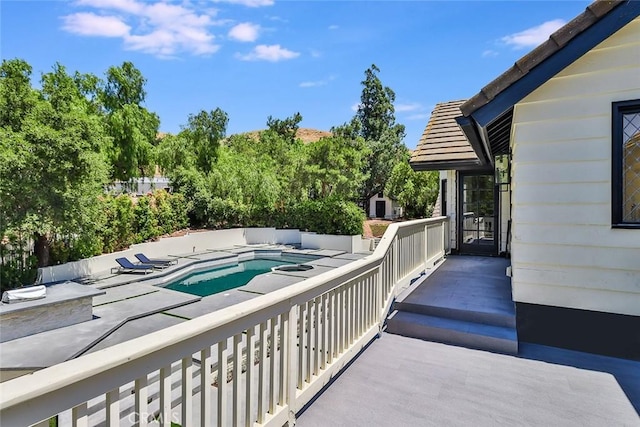 balcony featuring a patio