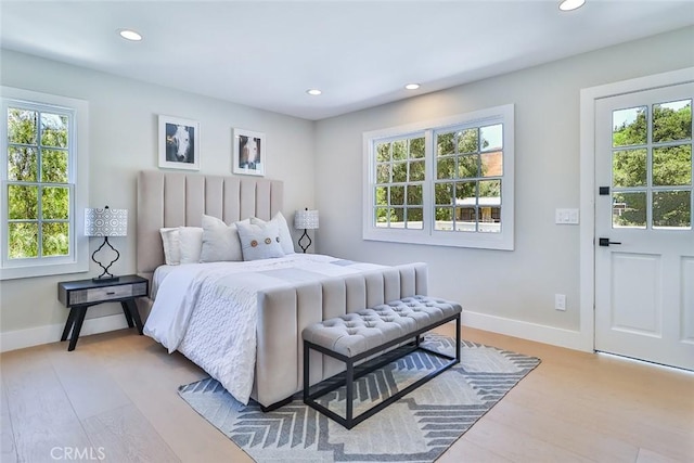 bedroom featuring light hardwood / wood-style floors