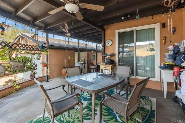 view of patio with ceiling fan