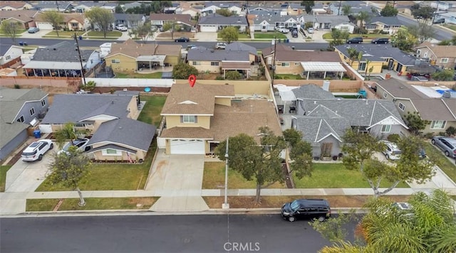 aerial view featuring a residential view