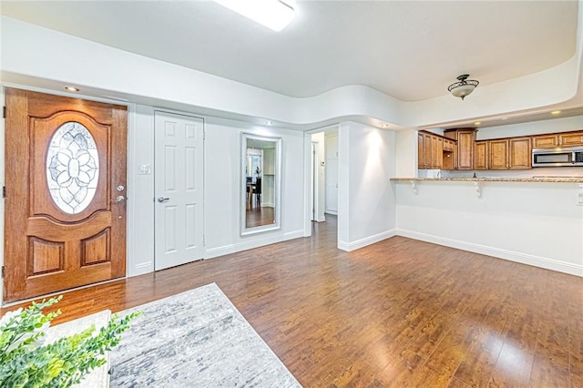 entryway featuring dark wood-type flooring