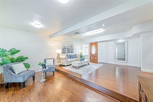 living room featuring hardwood / wood-style floors