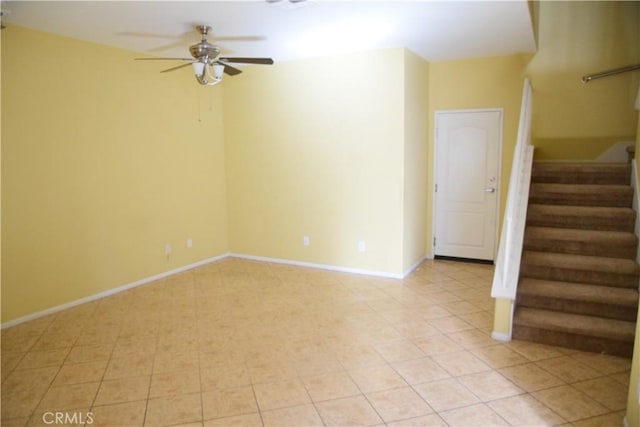 spare room featuring ceiling fan