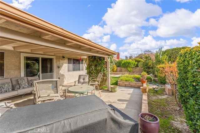 view of patio featuring outdoor lounge area