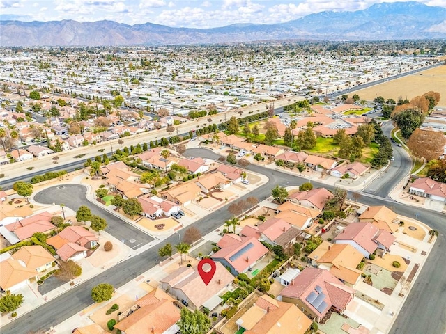 bird's eye view featuring a mountain view