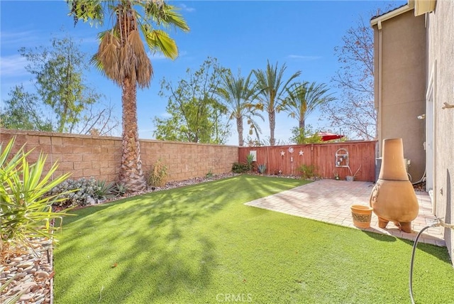 view of yard with a patio